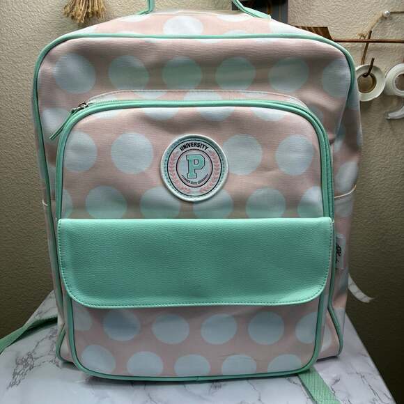 Pink University Plunder State University Backpack XL Laptop Polka Dot main image 12